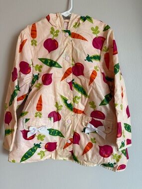 Gymboree Pale Pink Rain Coat with Vegetable Print
